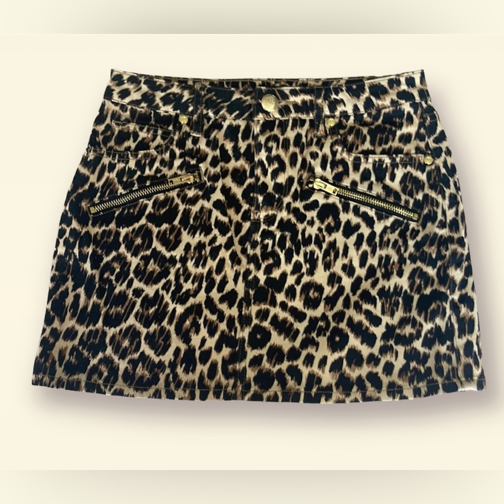 Juicy Couture Leopard Cheetah Animal Print Mini Skirt - Picture 3 of 9